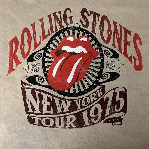 The Rolling Stones Tops - Rolling Stones Graphic Sweatshirt Beige Size Medium
